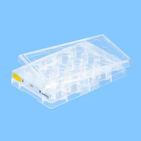 Plaque 12 puits pour culture cellulaire fond plat gamme jaune Cell+ cellules sensibles et adhérentes x 50