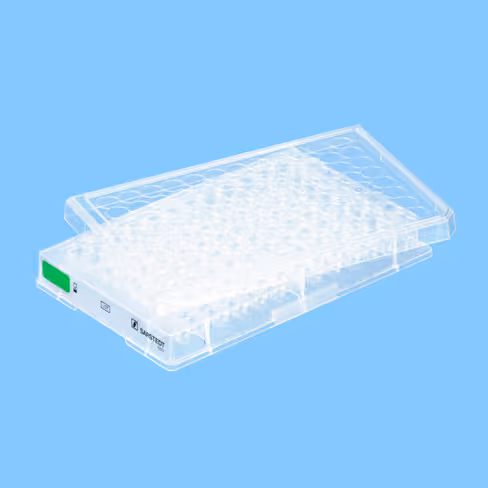 Plaque 96 puits pour culture cellulaire fond rond gamme verte cellules en suspension x 50