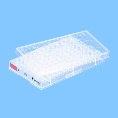 Plaque 96 puits pour culture cellulaire fond rond gamme rouge cellules adhérentes x 50