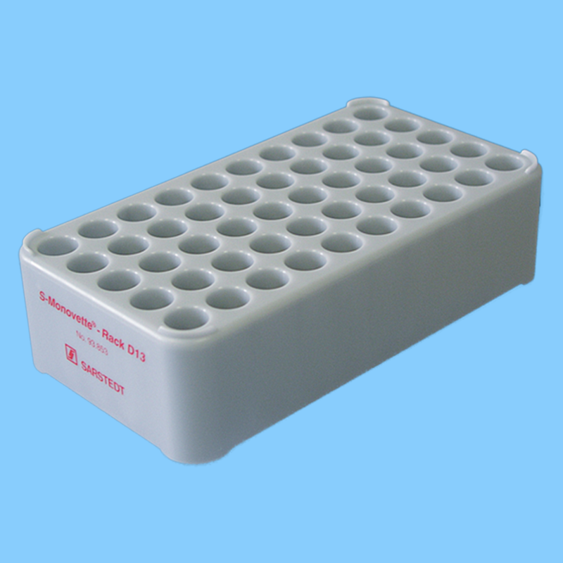 Portoir Ø13 gris 50 trous pour tubes Ø 13 mm