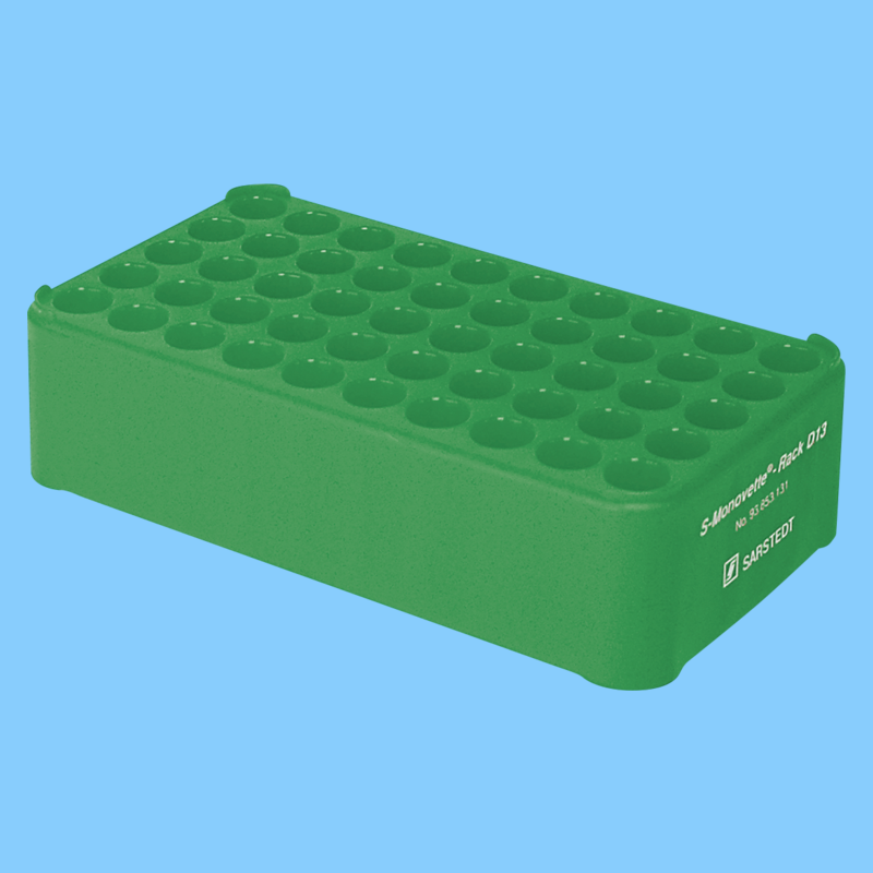 Portoir Ø 13 vert 50 trous pour tubes Ø 13 mm