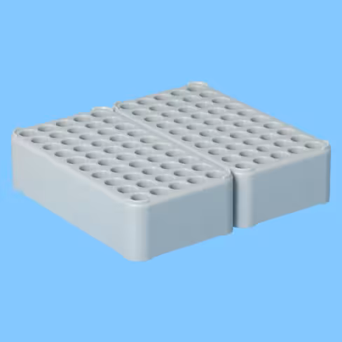 Portoir Ø 13 gris 100 trous (10 X 10) pour tubes Ø 13 mm