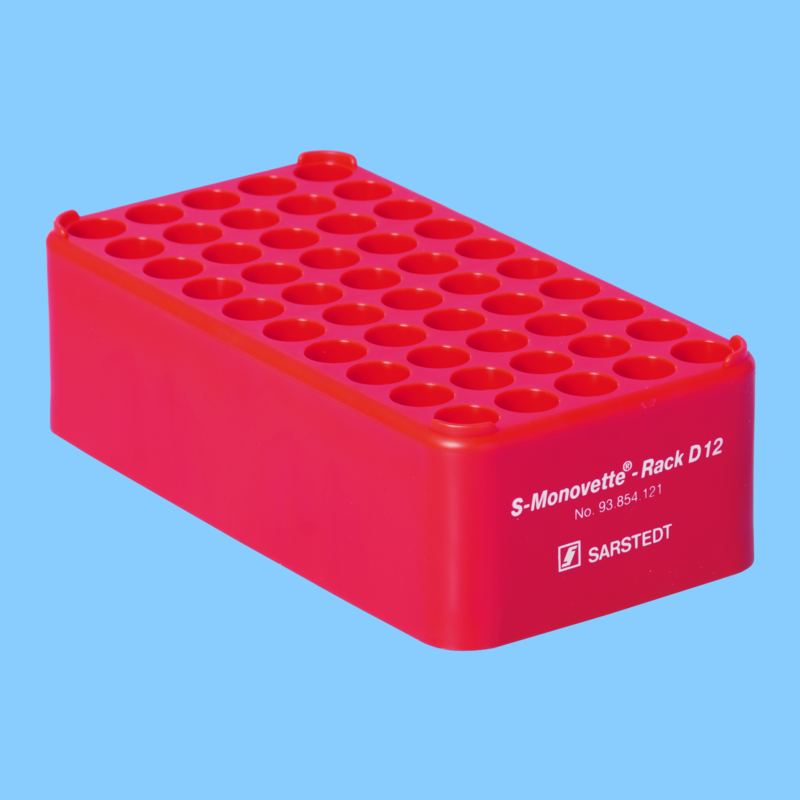 Portoir Ø 12 rouge 50 trous pour tubes Ø 12 mm