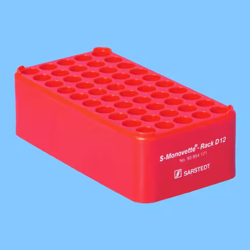 Portoir Ø 12 rouge 50 trous pour tubes Ø 12 mm