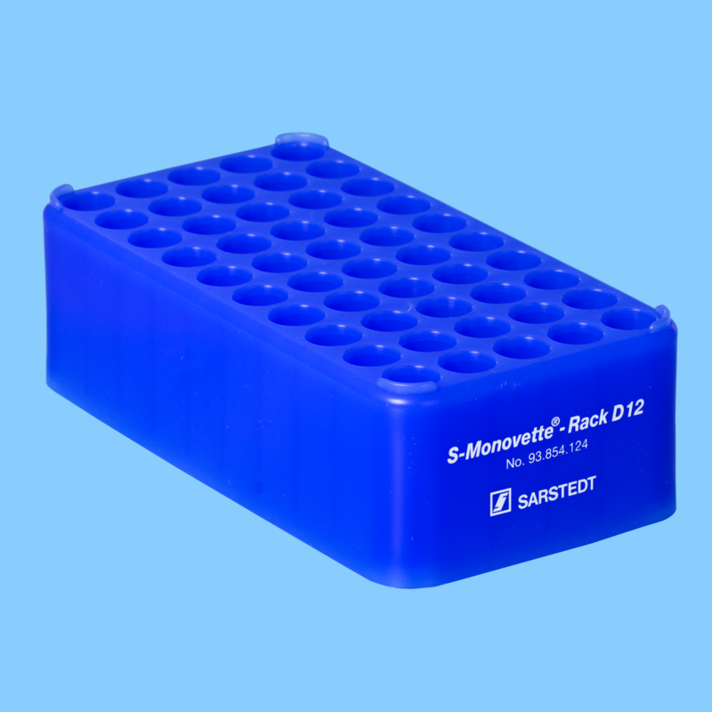 Portoir Ø 12 bleu 50 trous pour tubes Ø 12 mm