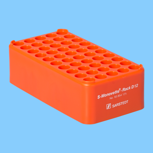 Portoir Ø 12 orange 50 trous pour tubes Ø 12 mm