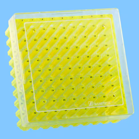 Boîte Cryobox pour stockage de 100 cryotubes 1 - 2 ml jaune fluo x 5