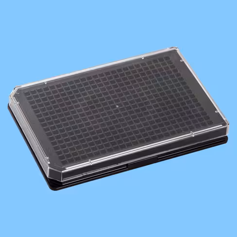 Plaque 384 puits lumox fond plat culture cellulaire x 20