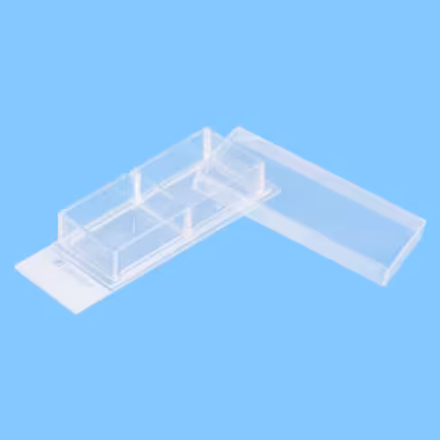 Chambre de culture 2 puits sur lame en verre, détachable x 96