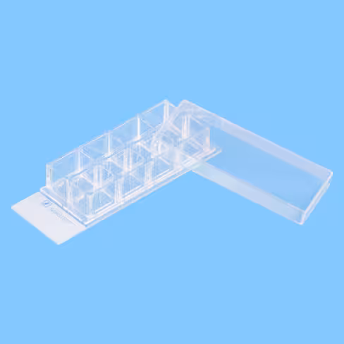 Chambre de culture 8 puits sur lame en verre, détachable x 6