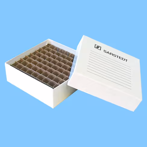Boîte de congélation+séparateur pour 81 cryotubes carton plastifié 135/135/45 x 10