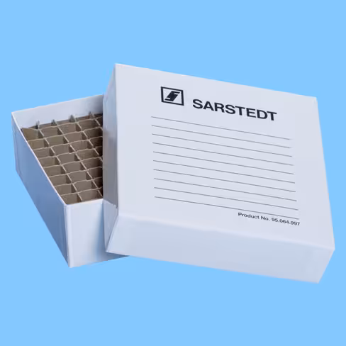 Boîte de congélation + séparateur pour 100 cryotubes carton plastifié 135/135/45 x 10