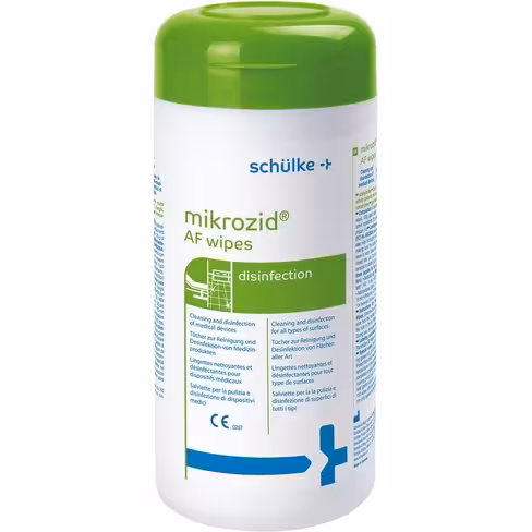 Lingettes désinfectantes MIKROZID AF, 14 x 18 cm, 60% d'alcool, en boîte x 150
