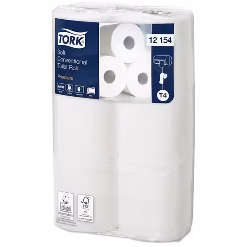 Papier toilette en rouleau - Ecolabel - Tork - 2 plis 1 carton de 96 rouleaux