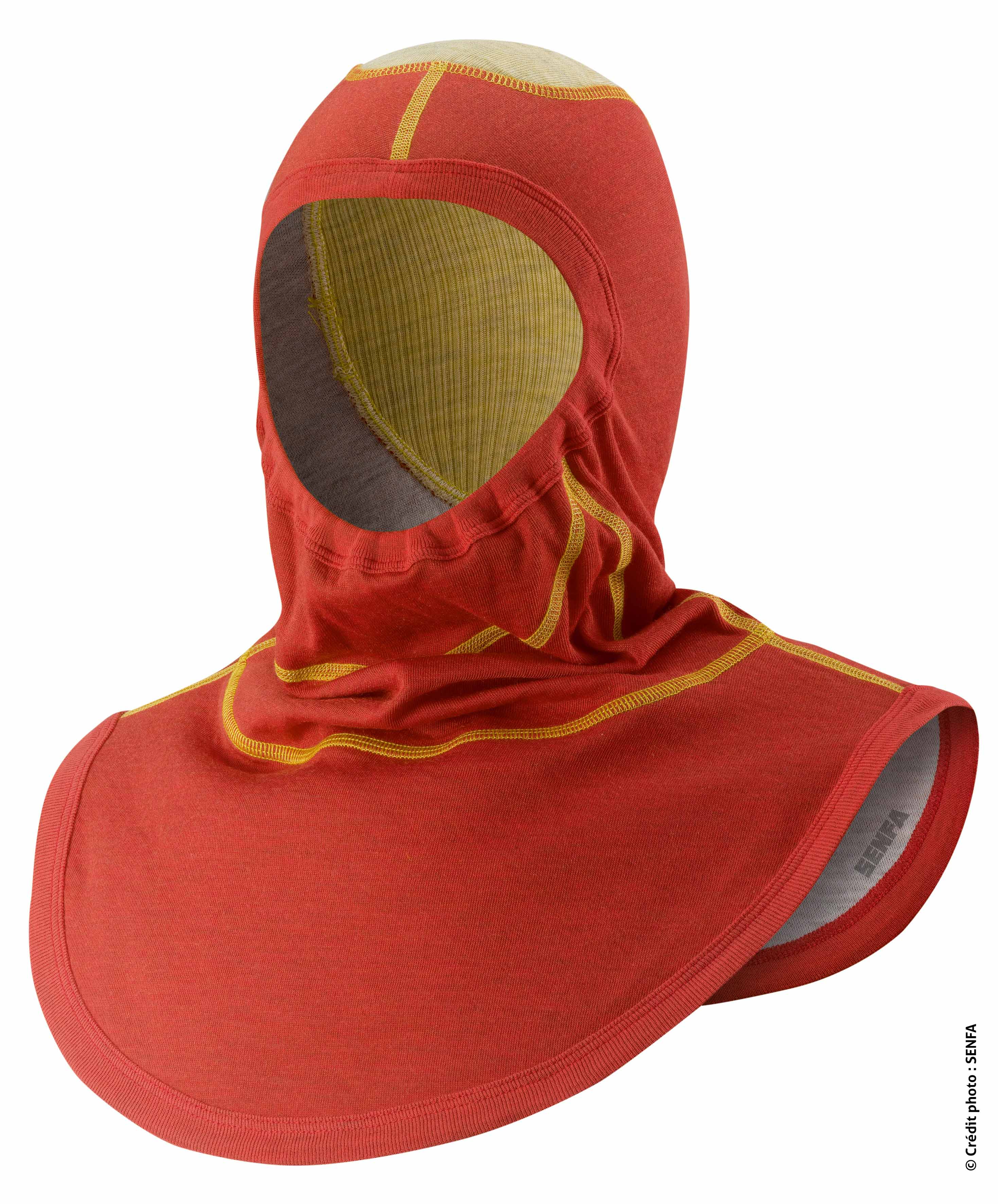 Cagoule sapeur-pompier - rouge - rabat mangeoire élastiqué - idéale feux urbains et forêts