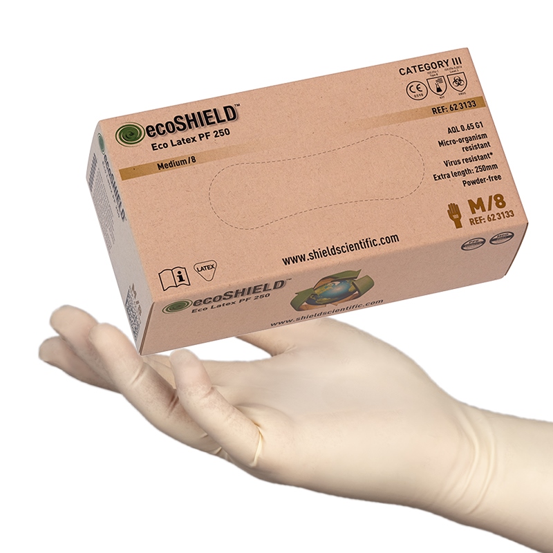 Gant EcoSHIELD PF 250 latex naturel taille 10/XL x 100