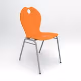 Chaise 4 pieds Alix - coque A - hêtre teinté - piétement époxy - empilable - lot de 4