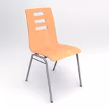 Chaise 4 pieds Alix - coque B - hêtre verni naturel - piétement gris - empilable - lot de 4