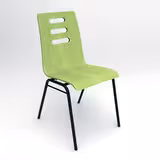 Chaise 4 pieds Alix - coque B - hêtre teinté - piétement époxy - empilable - lot de 4