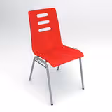 Chaise 4 pieds Alix - coque B - hêtre teinté - piétement époxy - empilable et accrochable - lot de 4