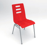 Chaise 4 pieds Alix - coque B - hêtre teinté - piétement époxy - empilable et accrochable - lot de 4