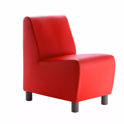 Chauffeuse droite Yola II - textile enduit grainé - groseille