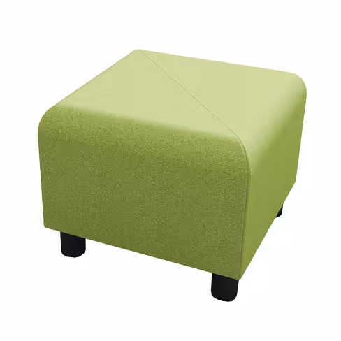 Pouf carré Yola - textile enduit imprimé pomme