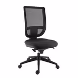Chaise de bureau Tertio S - assise tissu noir panthère 009 - dossier résille noir - roulette pour sol dur