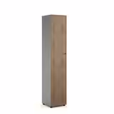Armoire mélaminé Léandre Manager - h. 215,8 x l. 43 cm - 4 tablettes métal - porte battante