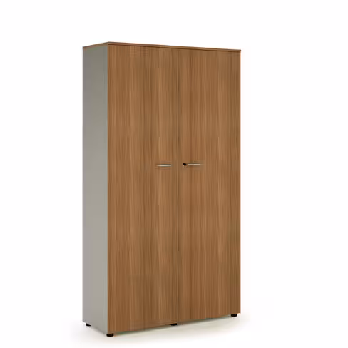 Armoire mélaminé Léandre Manager - h. 215,8 x l. 120 cm - 4 tablettes métal - portes battantes