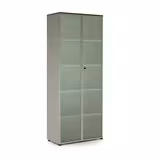 Armoire mélaminé Léandre Manager - h. 215,8 x l. 86 cm - 4 tablettes mélaminé - portes vitrées