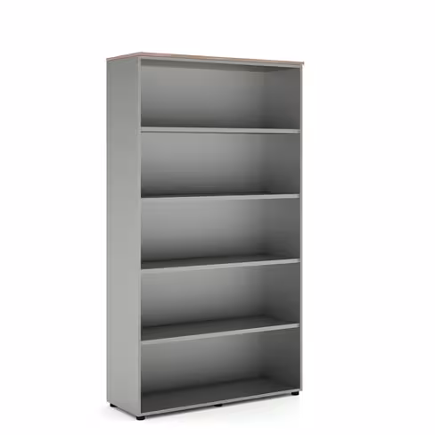 Bibliothèque ouverte mélaminé Léandre Manager - h. 215,8 x l. 120 cm - 4 tablettes mélaminé