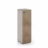 Armoire mélaminé Léandre Manager - h. 132,8 x l. 43 cm - 2 tablettes métal - porte battante