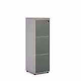 Armoire mélaminé Léandre Manager - h. 132,8 x l. 43 cm - 2 tablettes mélaminé - porte vitrée