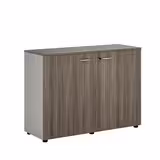 Armoire mélaminé Léandre Manager - h. 87,8 x l. 120 cm - 1 tablette métal - portes battantes