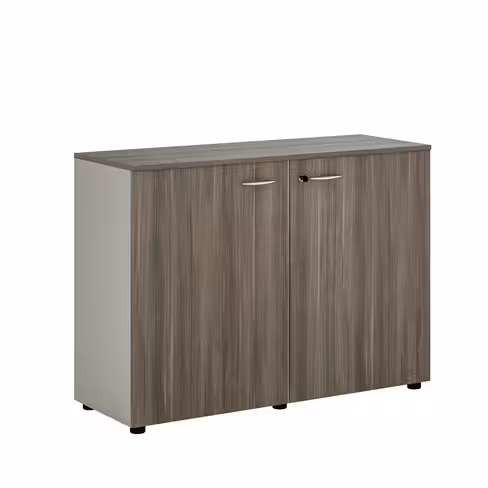 Armoire mélaminé Léandre Manager - h. 87,8 x l. 120 cm - 1 tablette métal - portes battantes