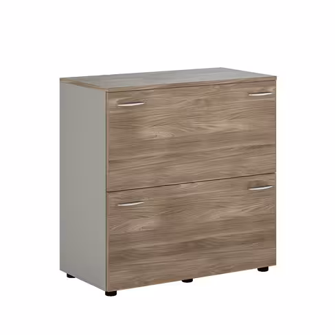 Armoire à tiroirs mélaminé Léandre Manager - h. 87,8 x l. 86 cm - 2 tiroirs