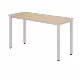 Table Carélie - 130 x 50 cm - stratifié - hêtre miel/gris alu - taille 6 - lot de 2
