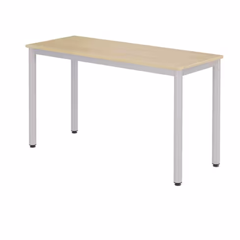 Table Carélie - 130 x 50 cm - stratifié - hêtre miel/gris alu - taille 6 - lot de 2