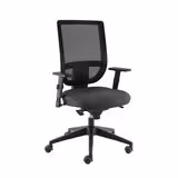 Fauteuil de bureau Tertio S - assise tissu gris anthracite 172 - dossier résille noir - roulettes sol dur