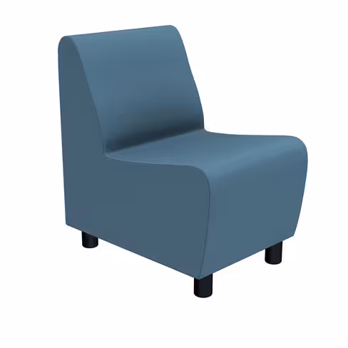 Chauffeuse droite Yola II - textile enduit uni - patins polypropylène noir