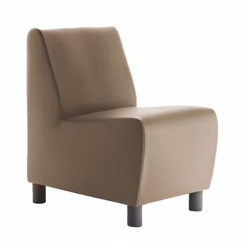 Chauffeuse droite Yola II - textile enduit grainé - patins polypropylène noir