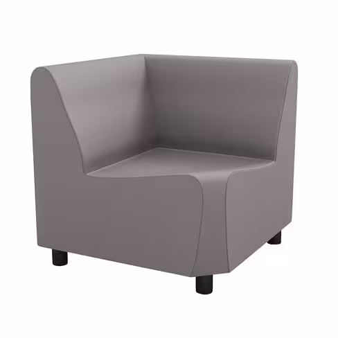 Chauffeuse angle 90° fermé Yola II - textile enduit grainé - patins polypropylène noir