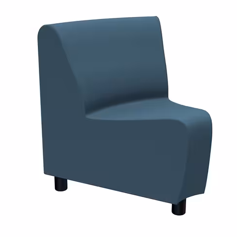 Chauffeuse angle 45° Yola II - textile enduit uni - patins polypropylène noir