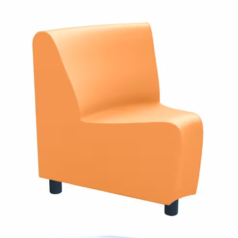 Chauffeuse angle 45° Yola II - textile - enduit grainé - patins polypropylène noir