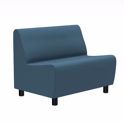 Banquette 2 places Yola II - textile enduit uni - patins polypropylène noir