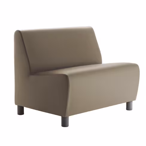 Banquette 2 places Yola II - textile enduit grainé - patins polypropylène noir