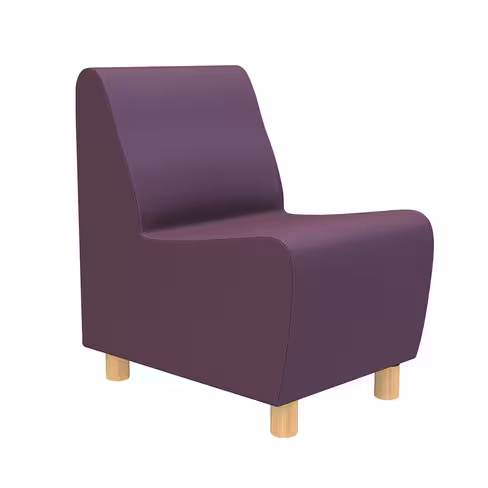 Chauffeuse droite Yola II - textile enduit uni - patins bois