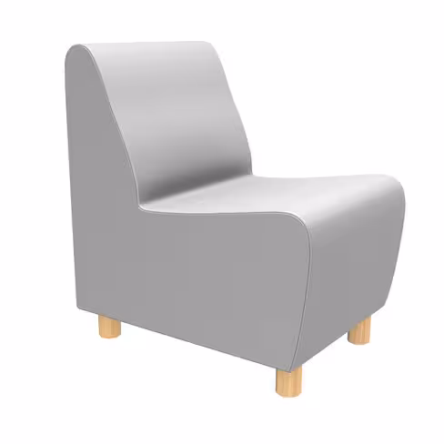 Chauffeuse droite Yola II - textile enduit grainé - patins bois