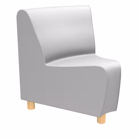 Chauffeuse angle 45° Yola II - textile enduit grainé - patins bois